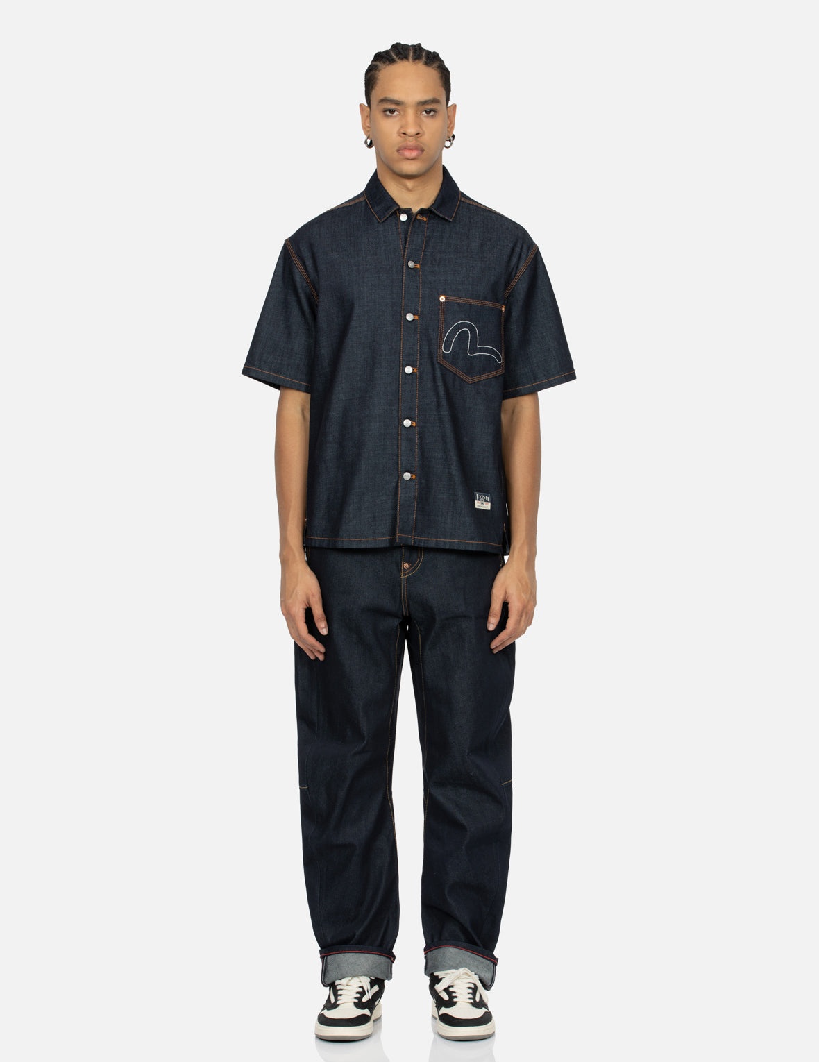 Seagull Embroidery 3D Cut Jeans - 6