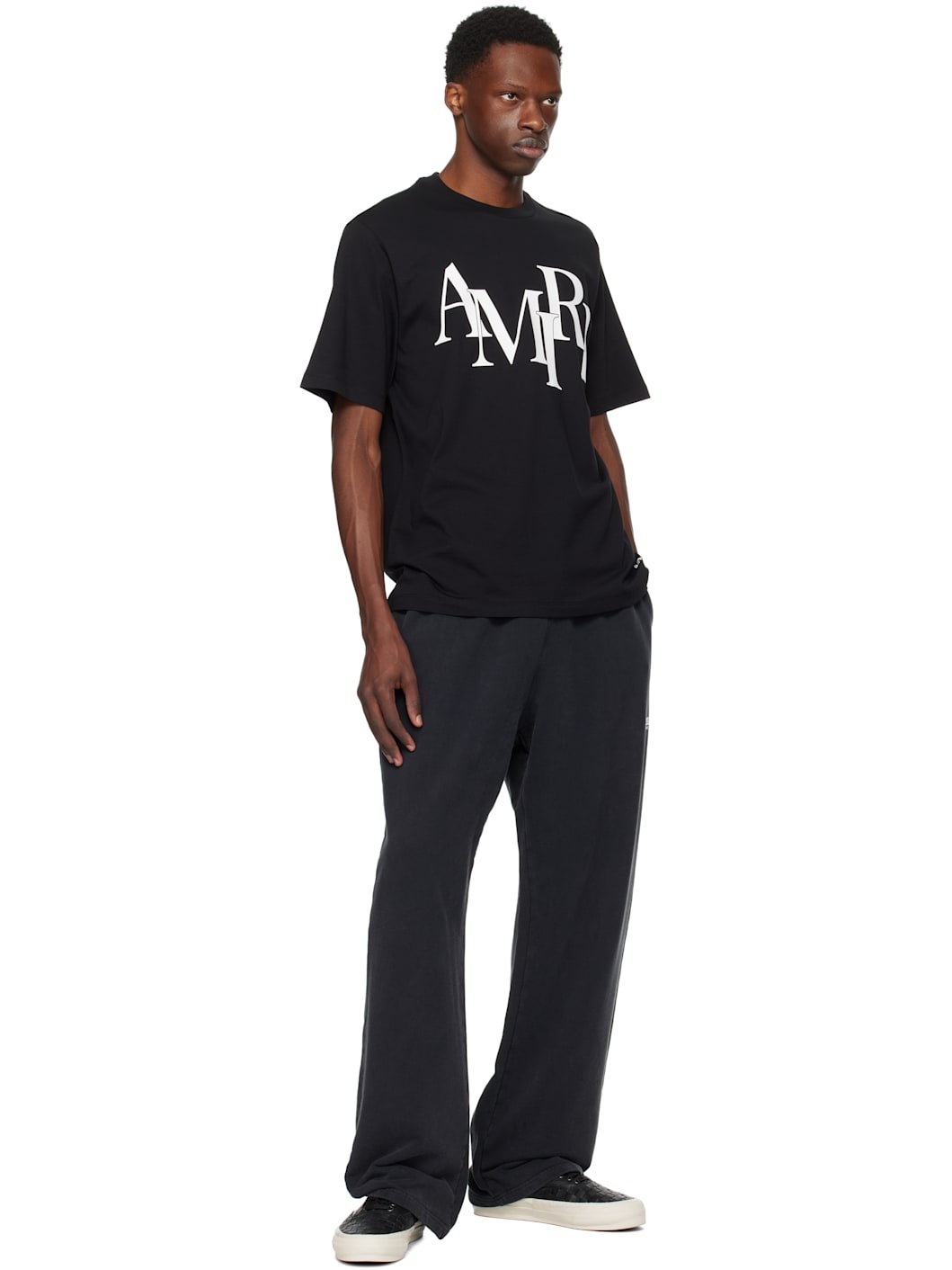Black 'Amiri' Staggered Logo T-shirt - 4
