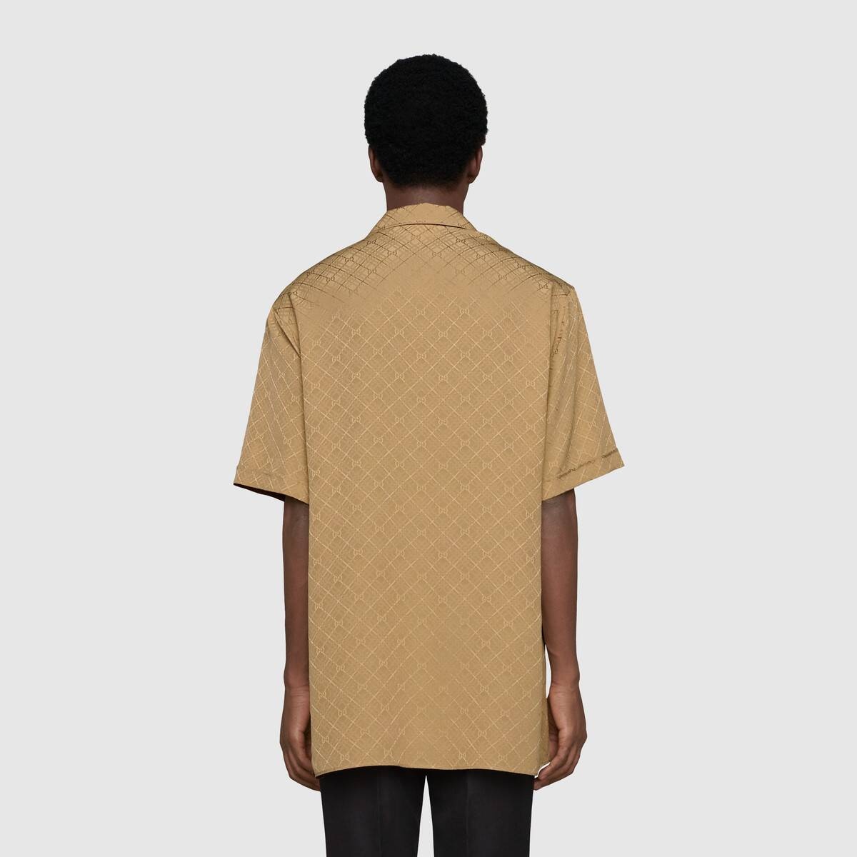 Check GG silk crêpe bowling shirt - 4