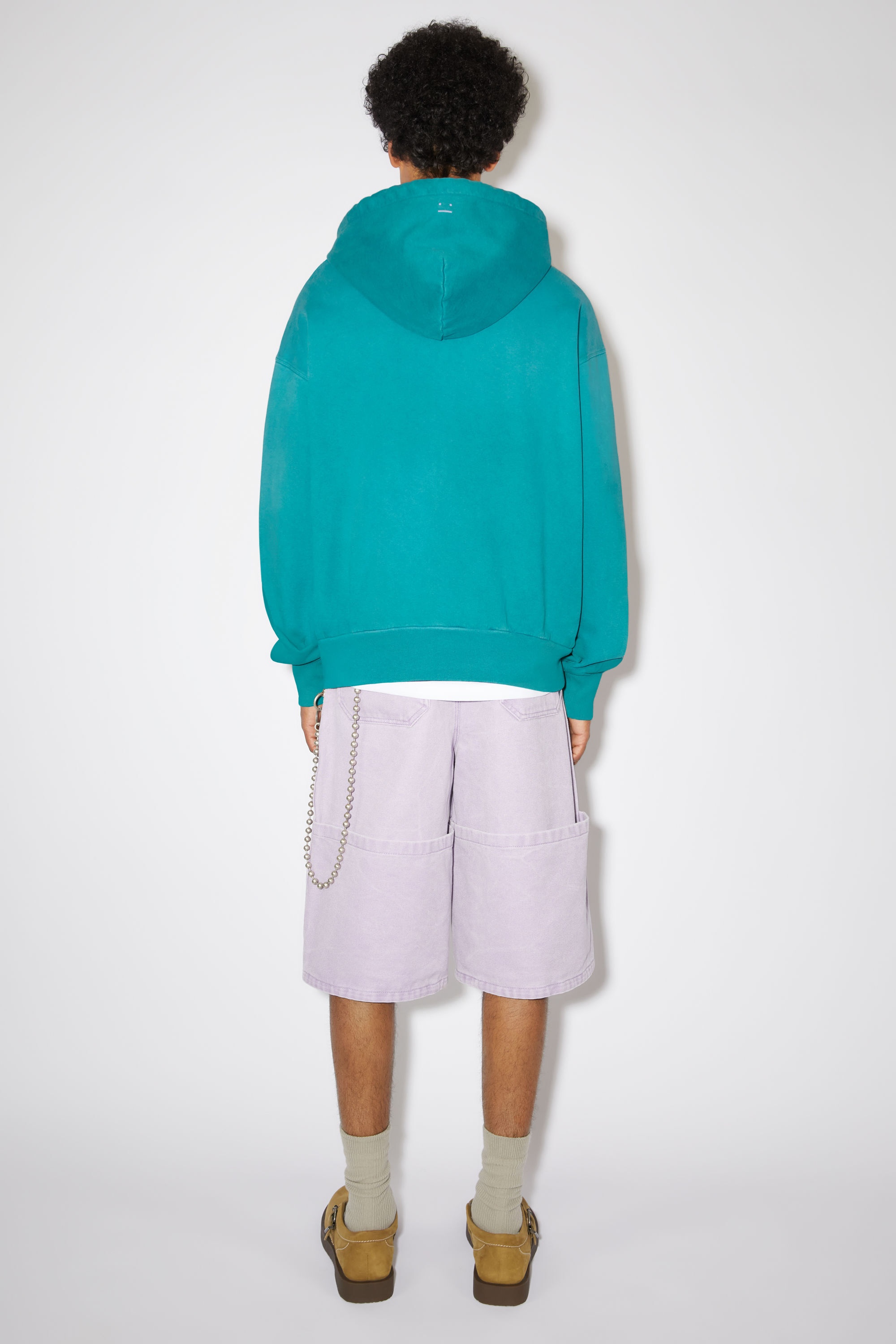 Hooded zippered sweatshirt - Relaxed fit - Sea green - 3