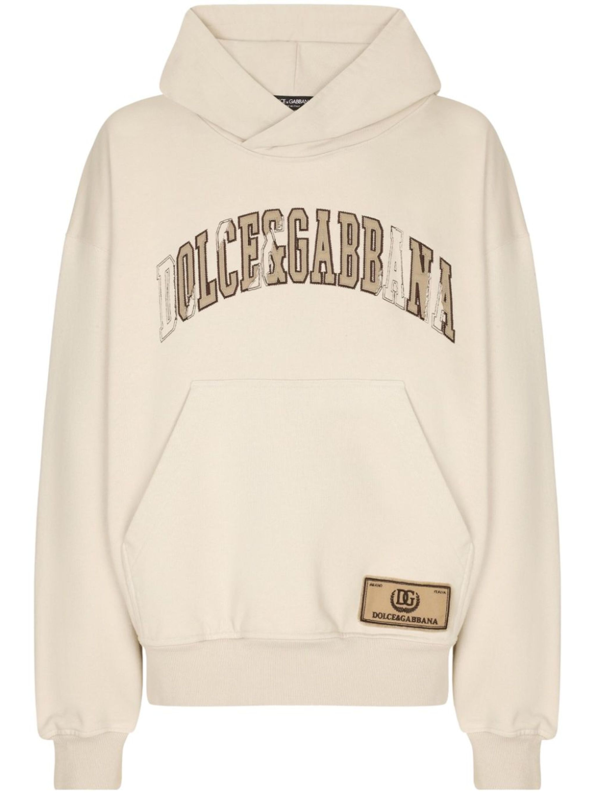 logo-embroidered cotton hoodie - 1