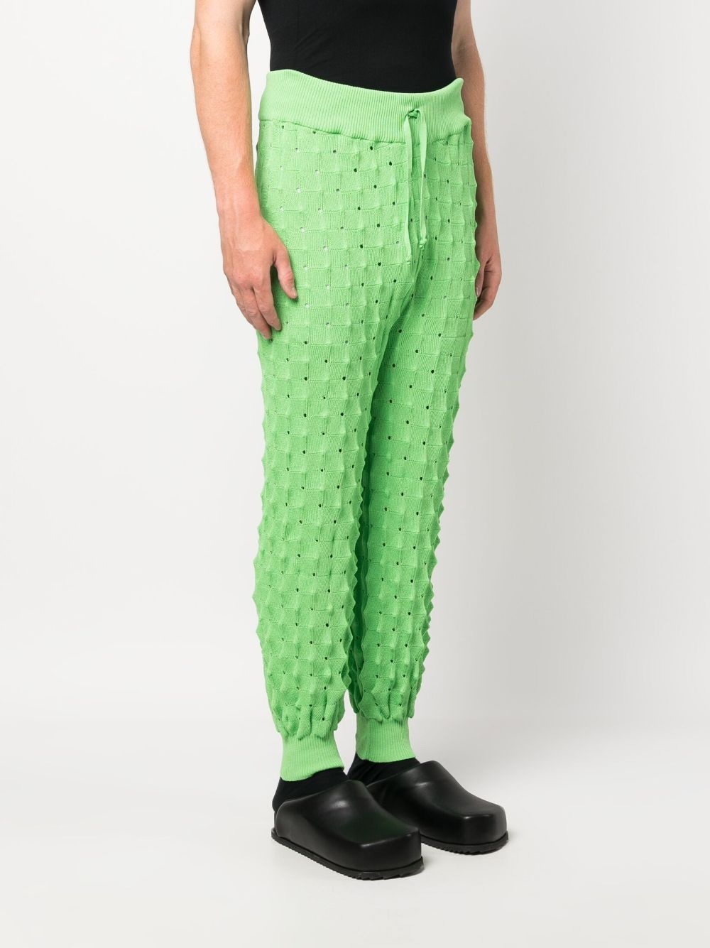 ribbed waist spike-knit paint - 3