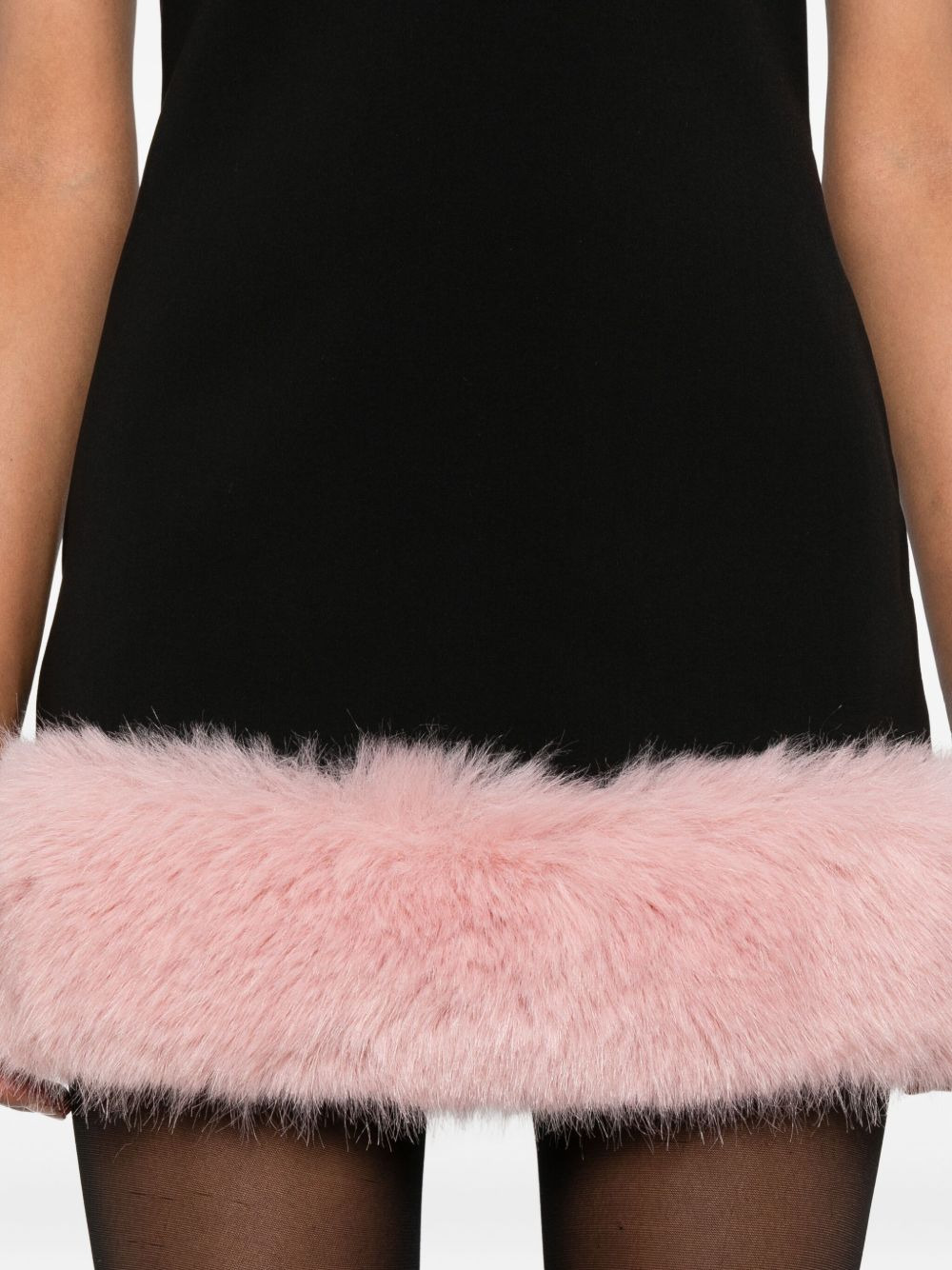 fur-trimmed sleeveless dress - 5