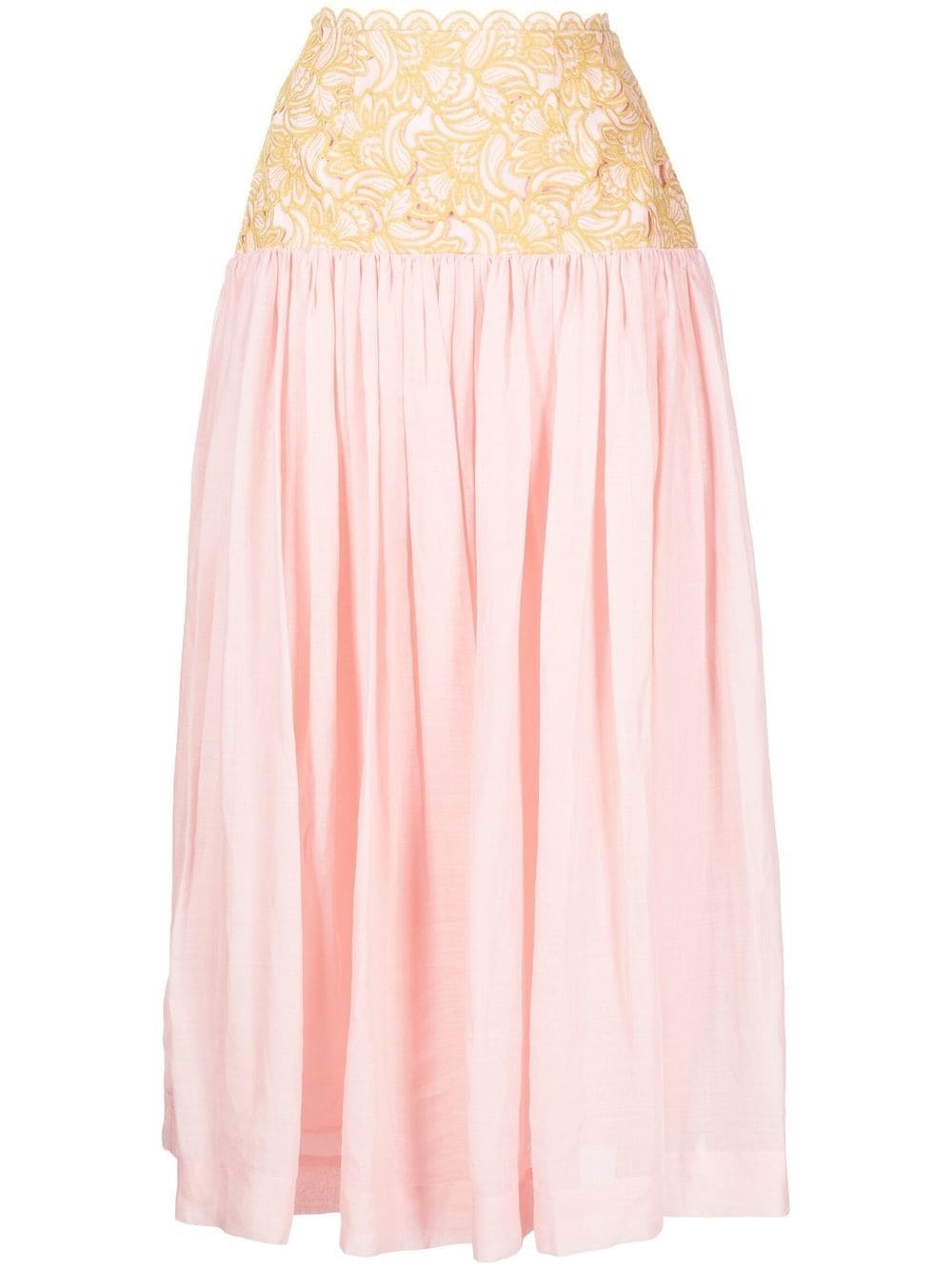 Anthea floral-embroidered maxi skirt - 1