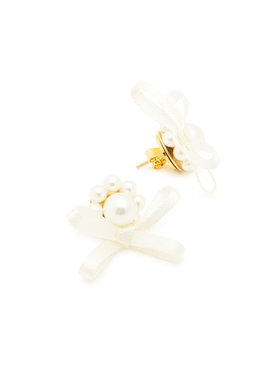 Simone Rocha Petite Bow Crystal-embellished Stud Earrings - 3