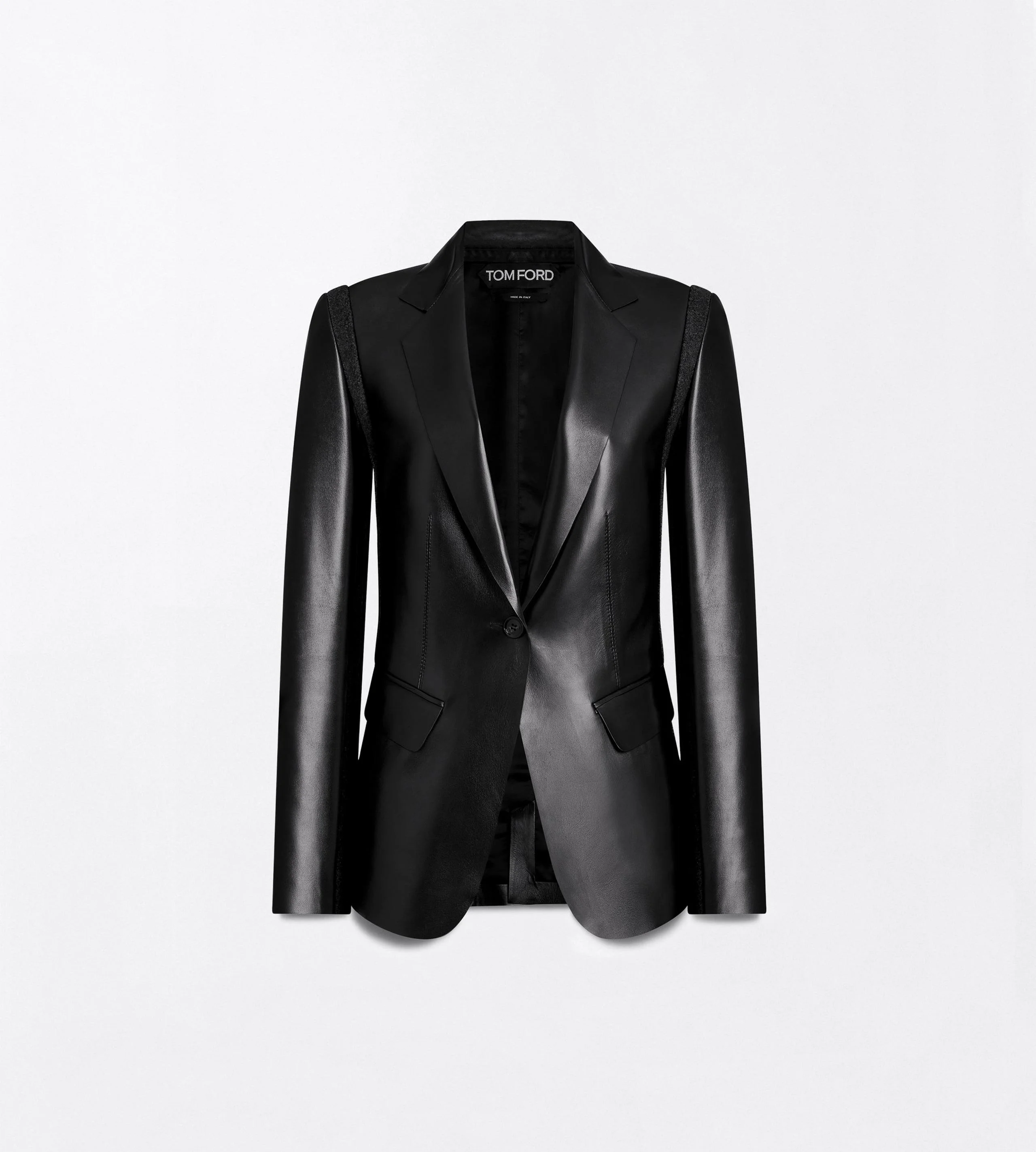 NAPPA LEATHER AND WOOL SINGLE BREASTED JACKET - 1