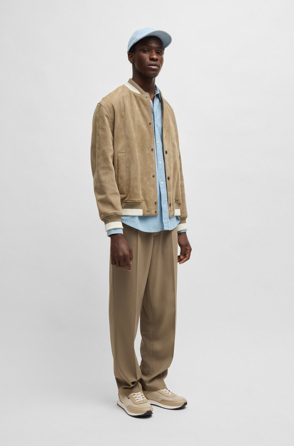 KNIT-EFFECT TRAINERS WITH FAUX-LEATHER TRIMS - 3