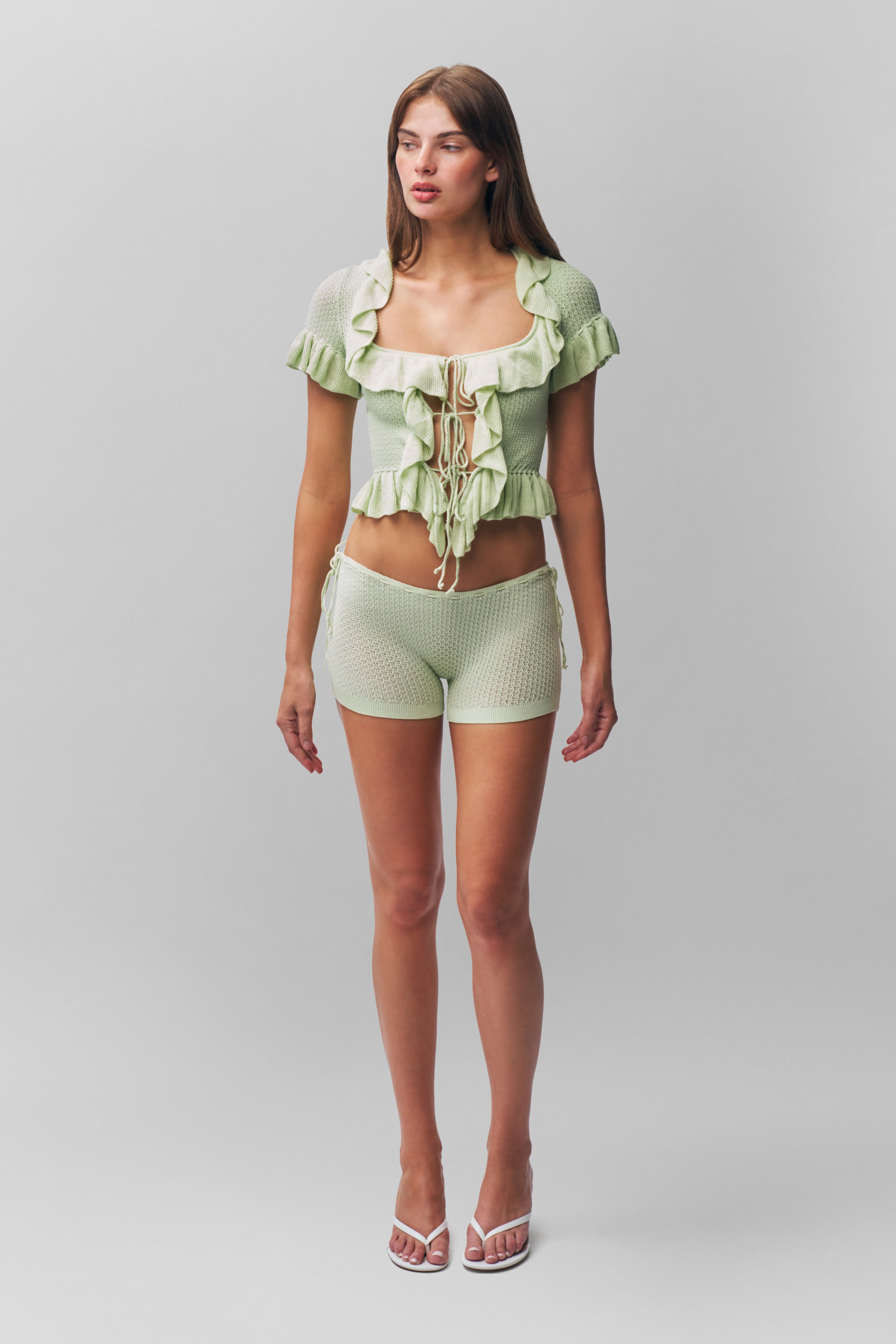 KNIT SIDE TIE SHORT - 6