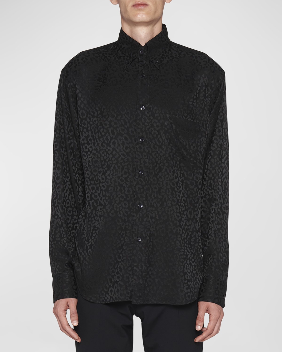 Men's Tonal Leopard Sport Shirt - 4