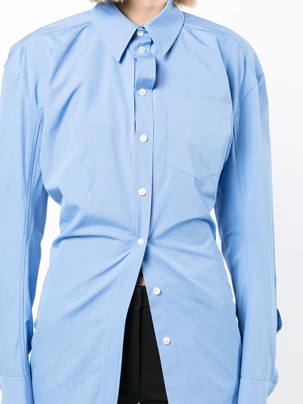 ruched button-up shirt - 5