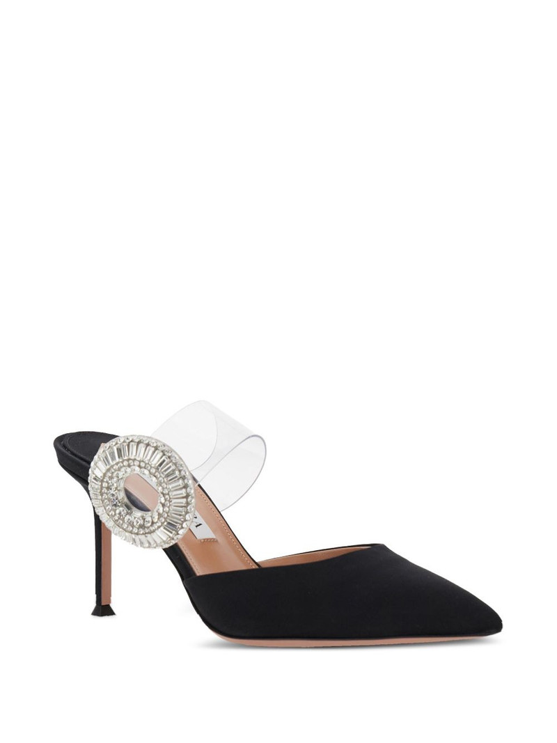 AQUAZZURA 75mm Crystal Hoop pointed-toe mules outlook