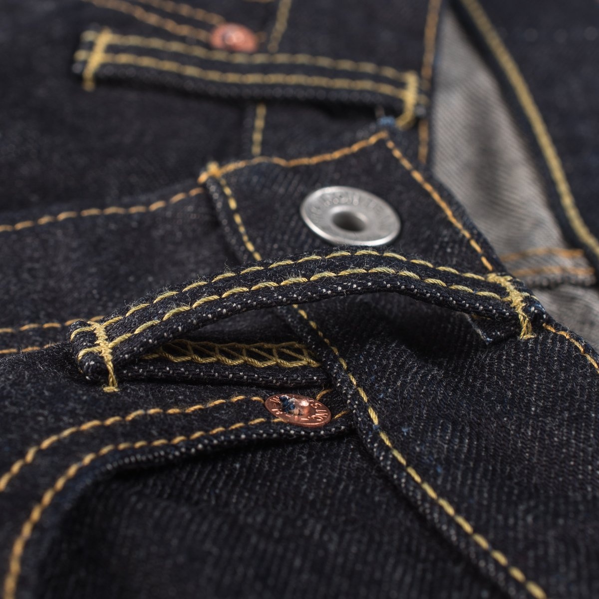 IH-888S-142 14oz Selvedge Denim Medium/High Rise Tapered Cut Jeans - Indigo - 14