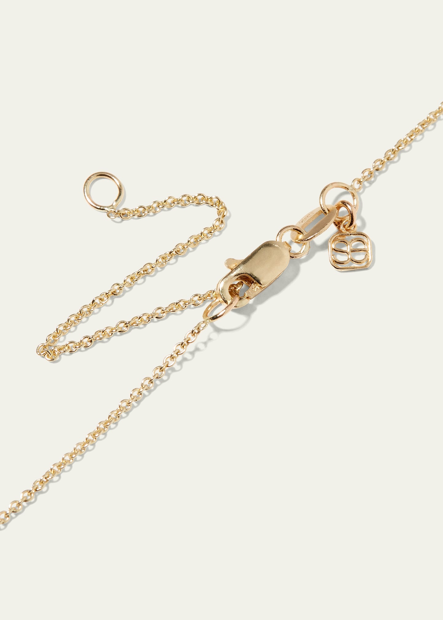 14k Yellow Gold Small Diamond Evil Eye Necklace - 4