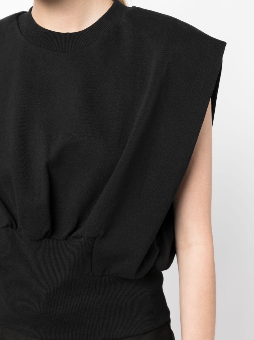 crew-neck sleeveless cotton top - 5