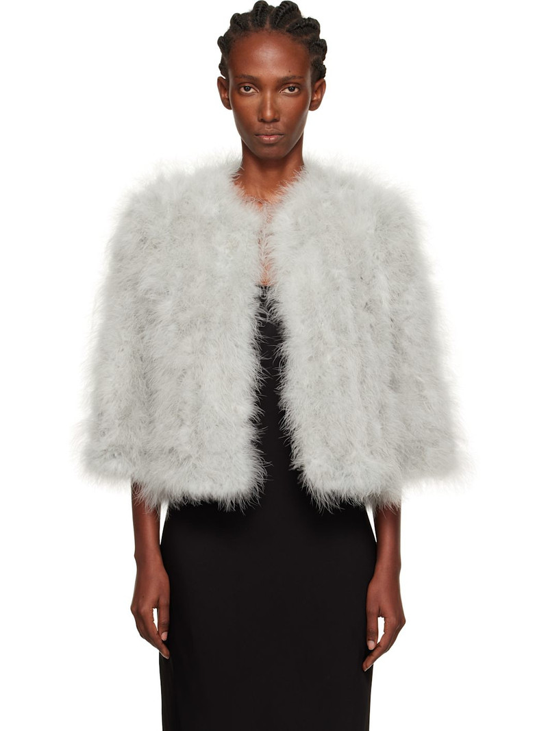 Blue Short Feather Jacket 1