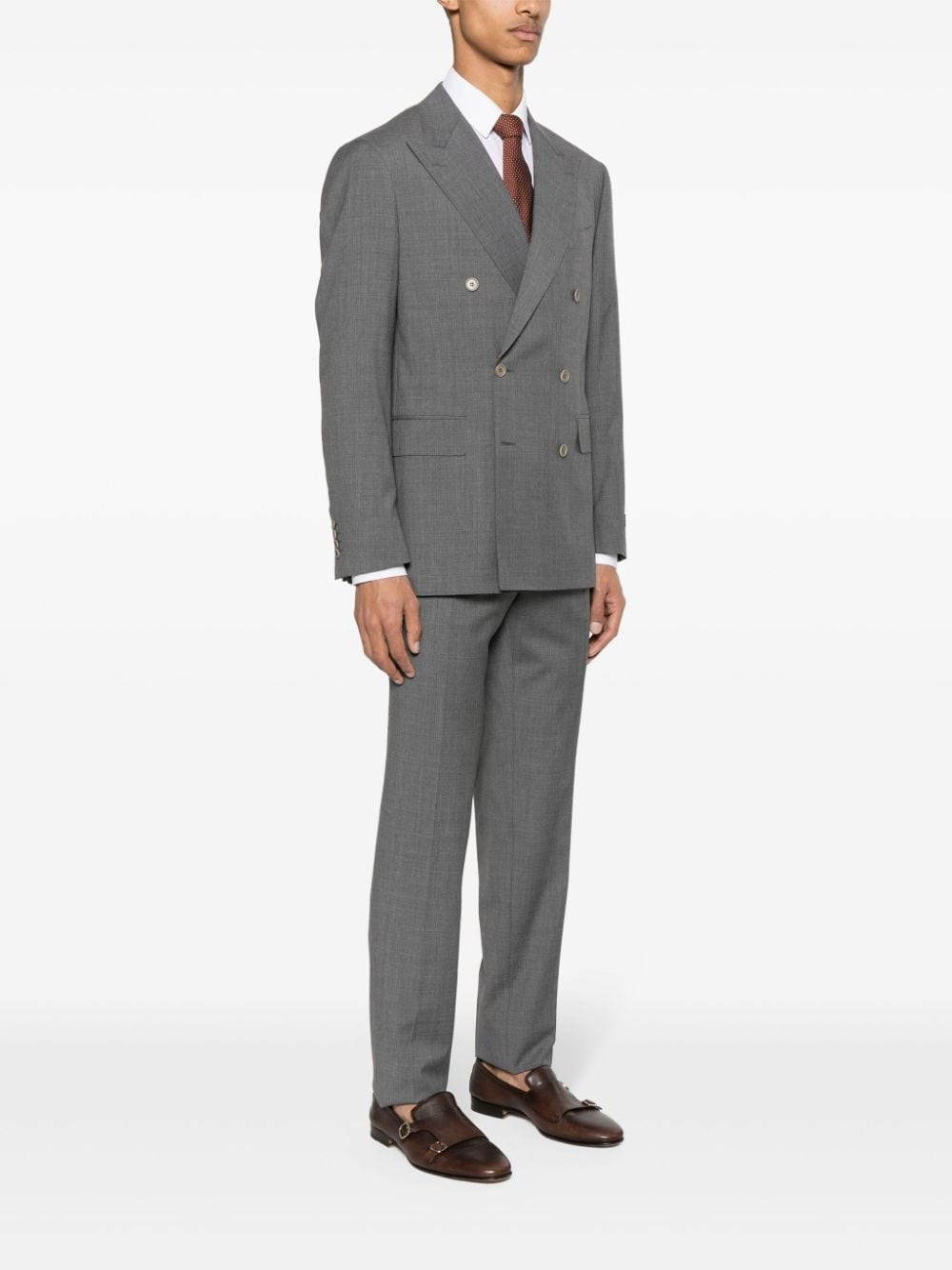 double-breasted wool suit - 3