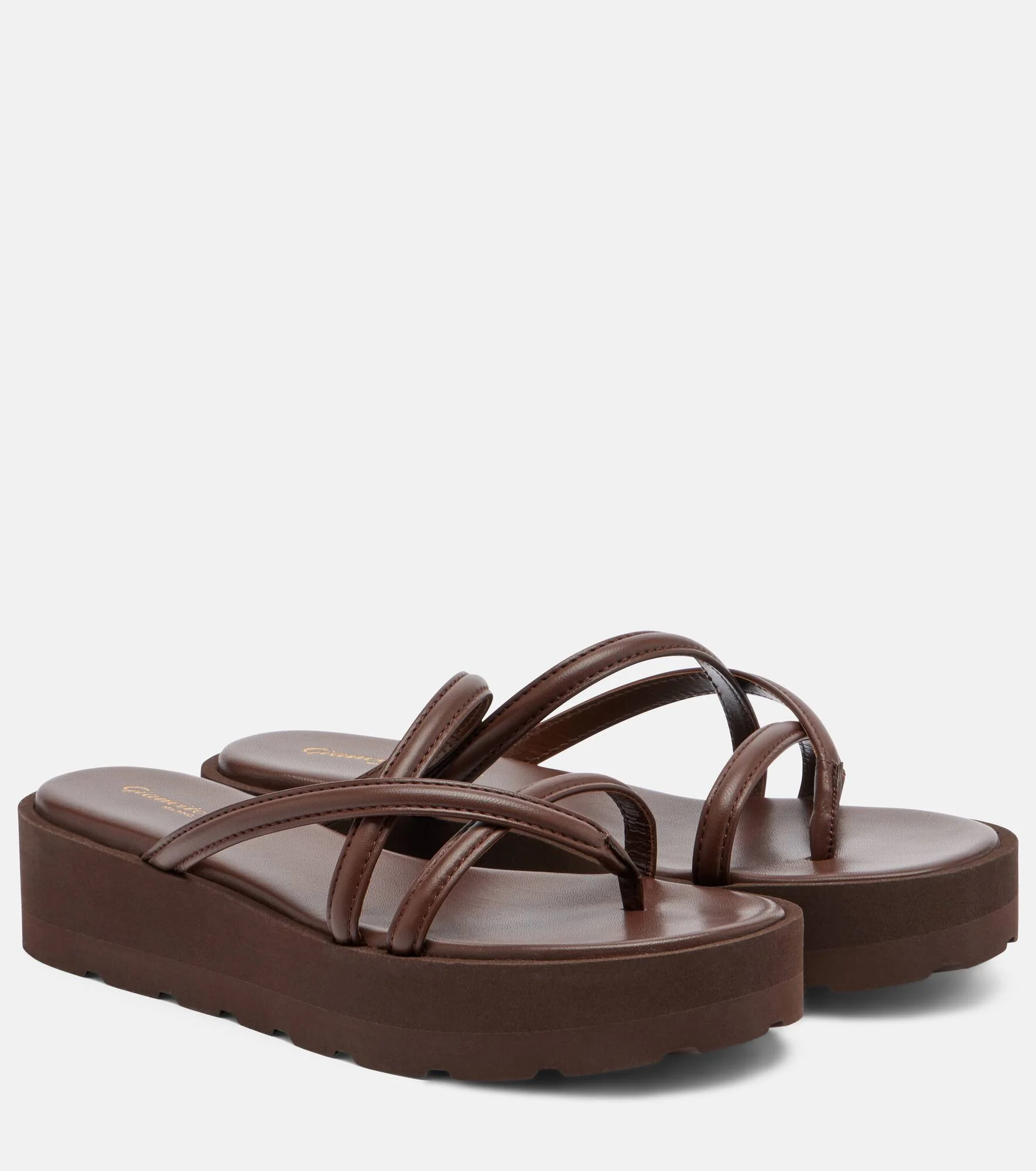 Leather platform sandals - 1