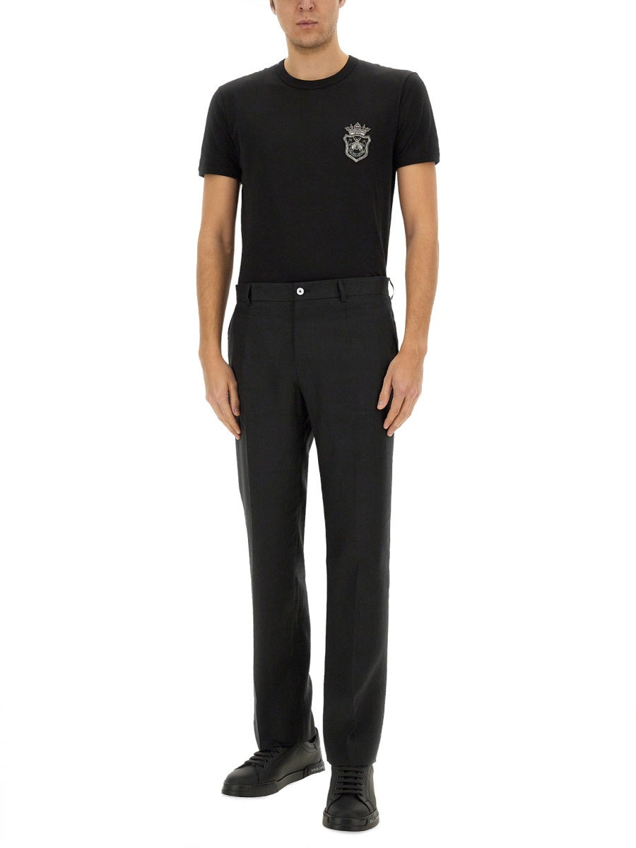 Dolce & Gabbana Men Stretch Linen Tailored Pants - 2