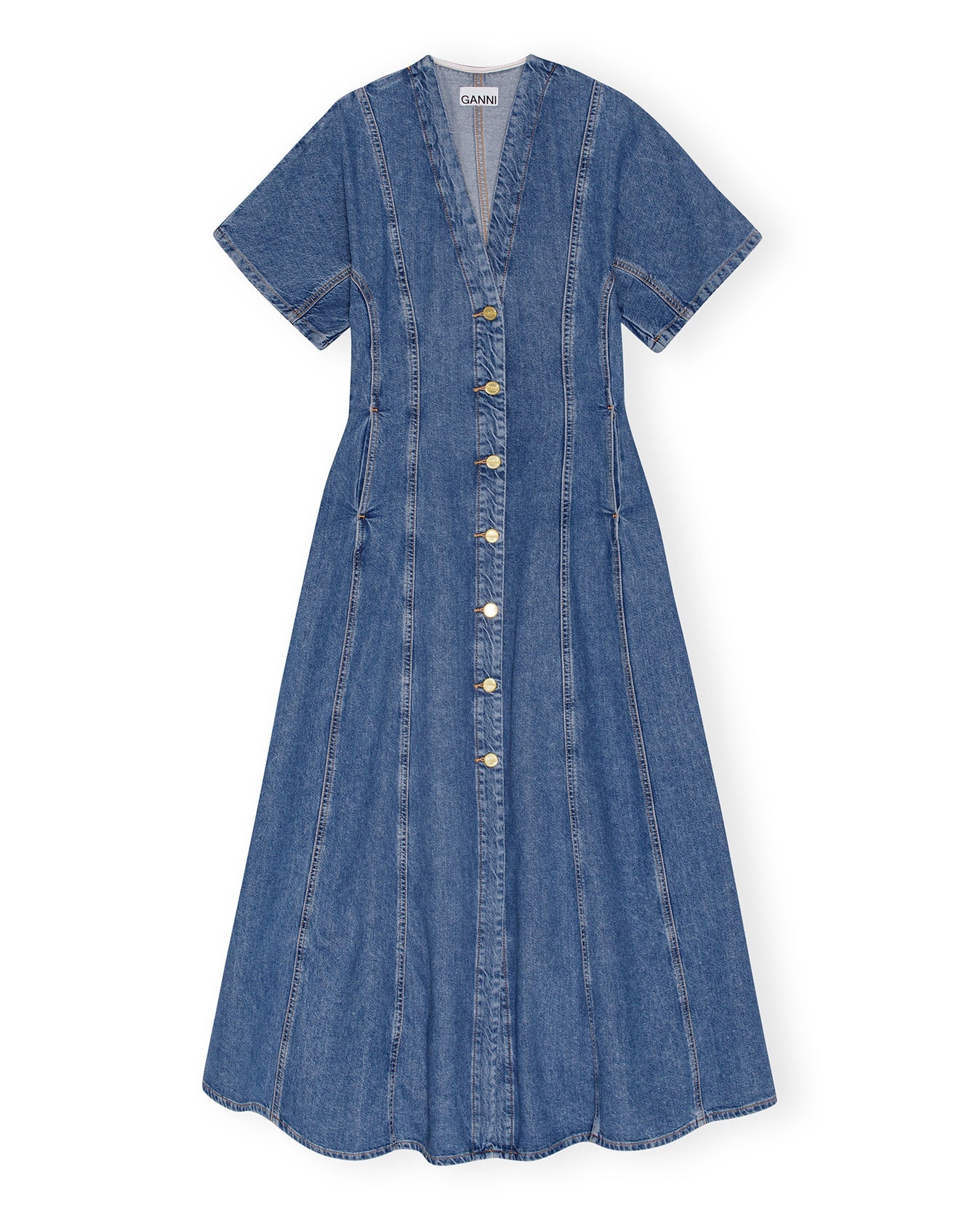 Future Denim Maxi Dress - Mid Blue Stone - 1