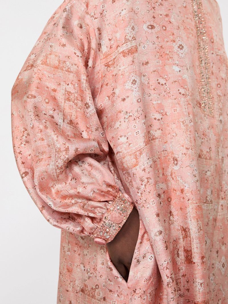 PECORA Printed twill kaftan dress - CORAL 6