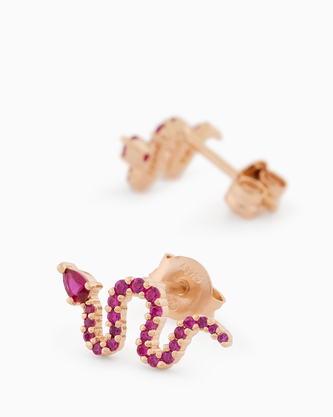 14K ROSE GOLD-PLATED STERLING SILVER STUD EARRINGS - 3