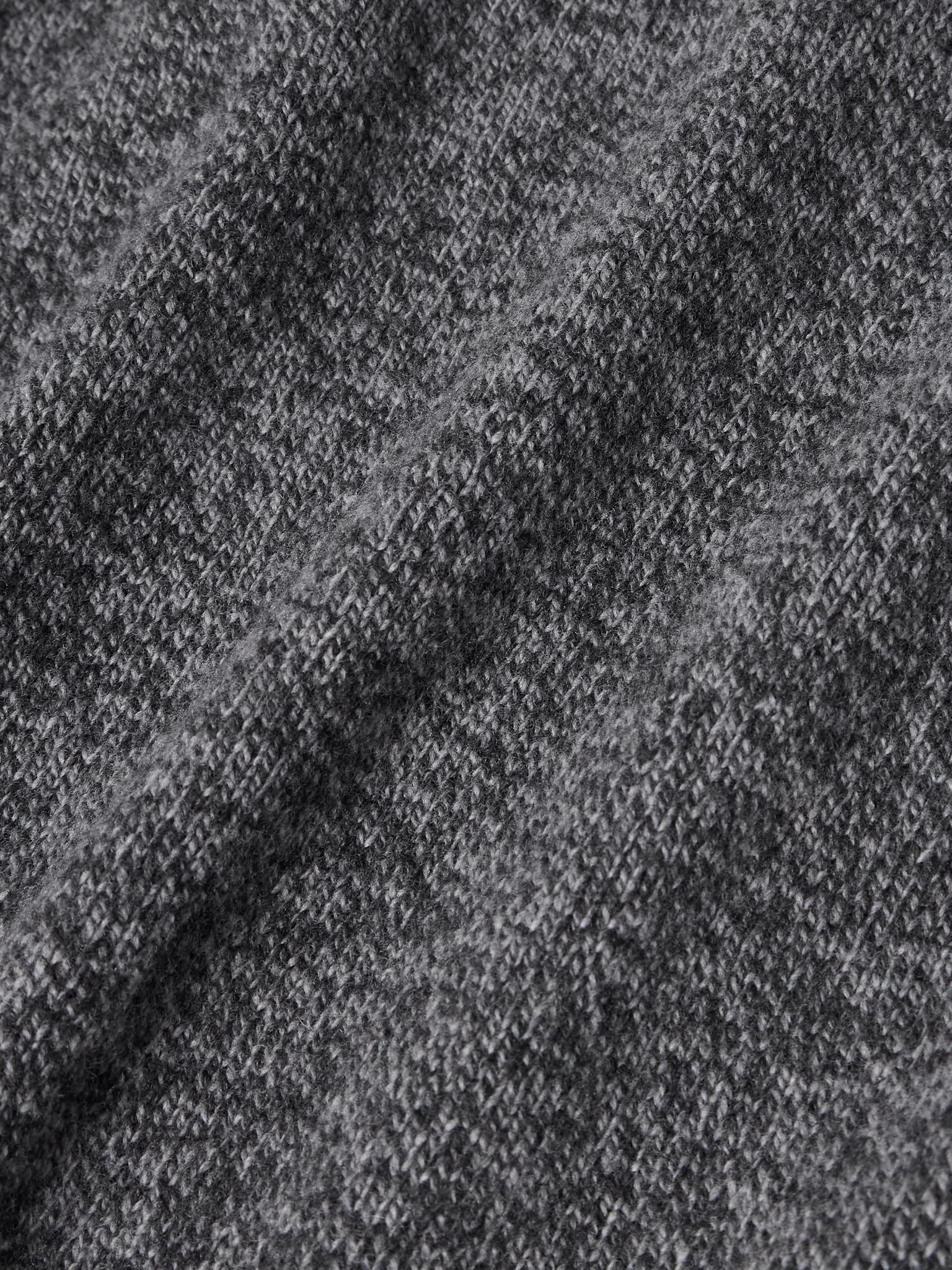 Logo-Appliquéd Shell-Trimmed Wool and Cashmere-Blend Sweater Gray - 5