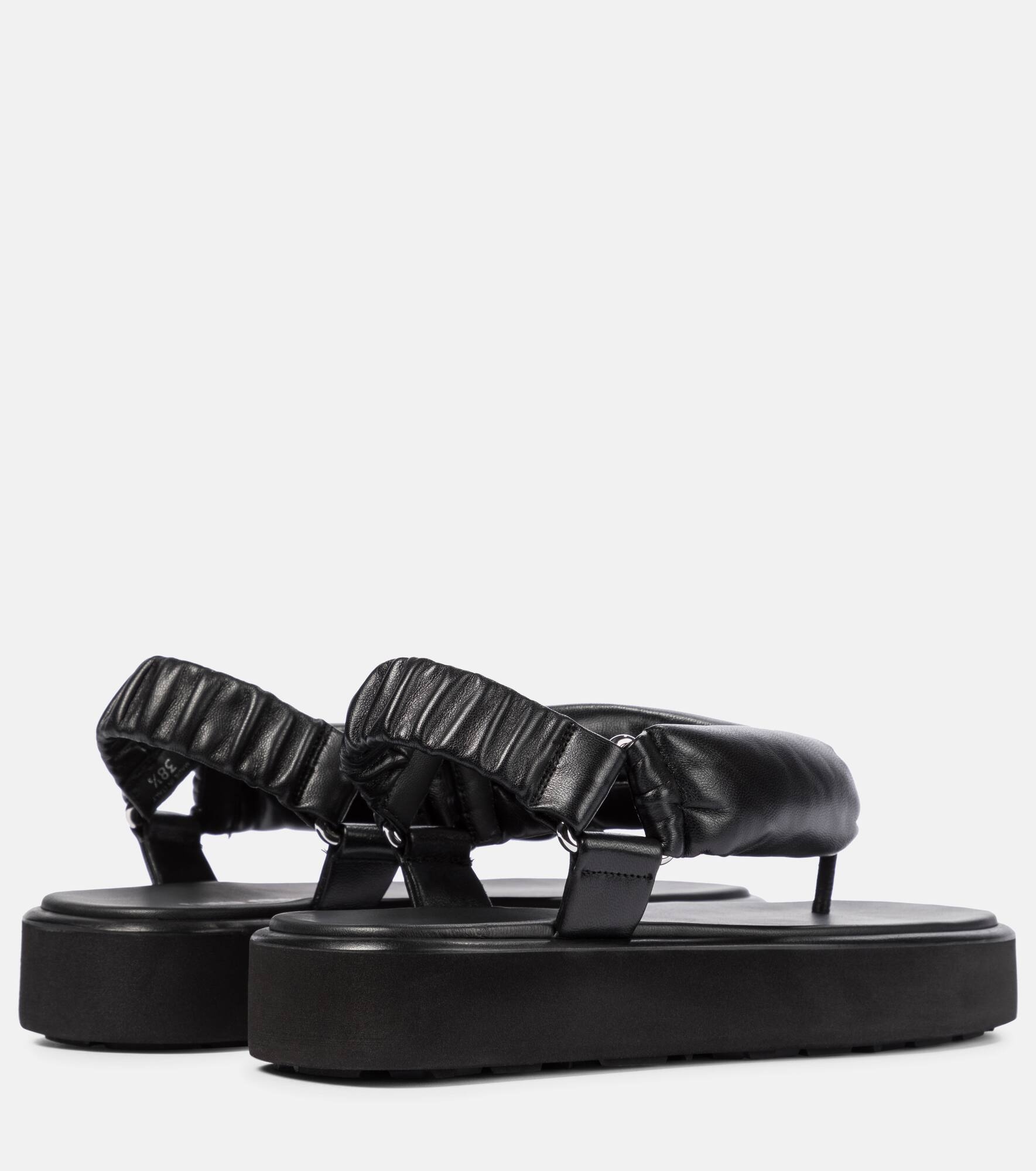 Leather thong sandals - 3