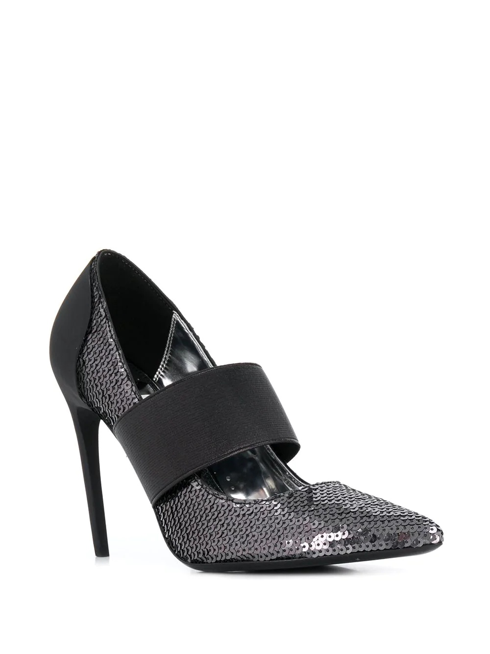 Sequined high-heel pumps with band - 2