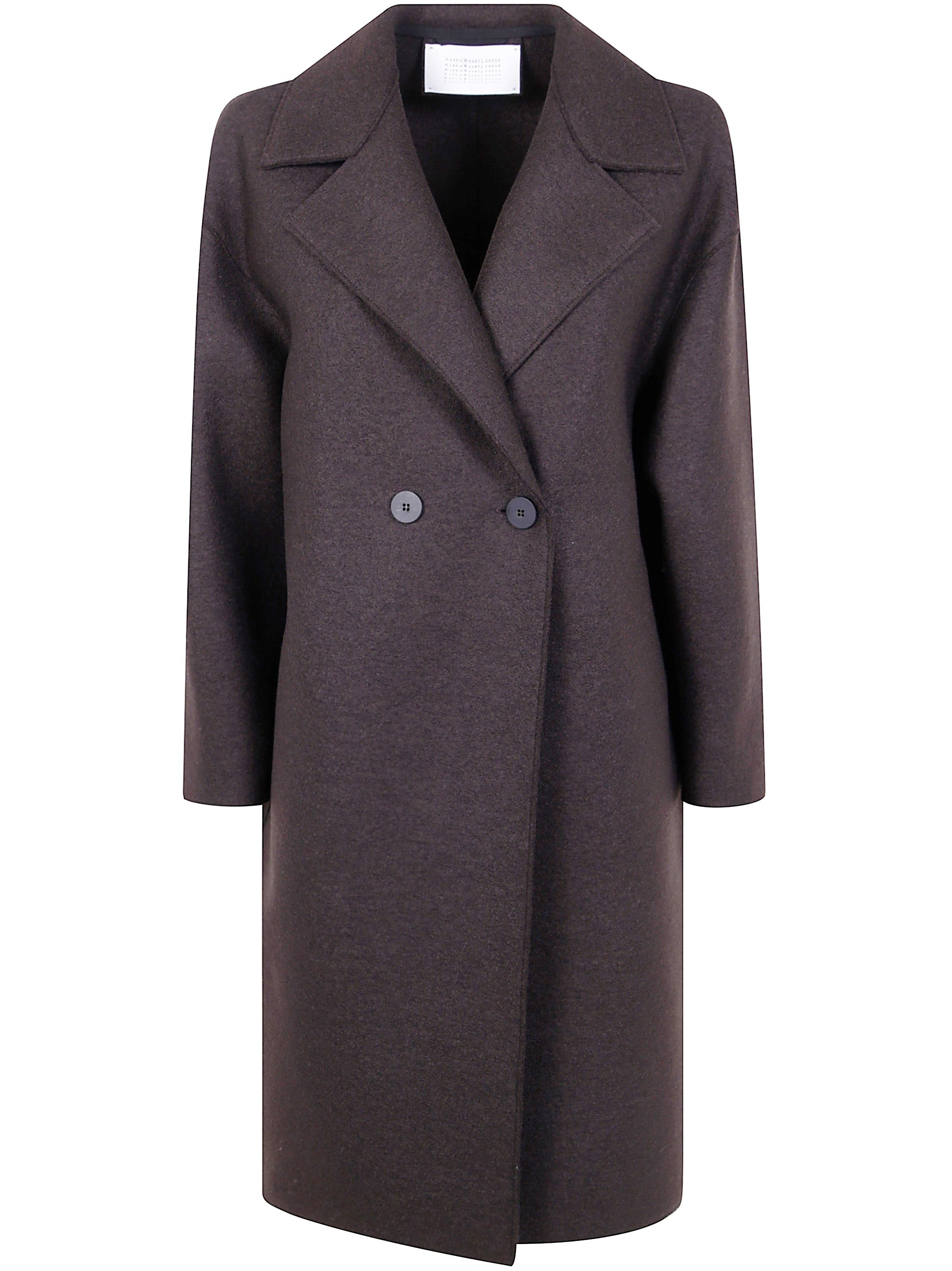 Introducing the 'WOMEN DROPPED SHOULDER DOUBLE BREASTED COAT PRESSED WOOL' by HARRIS WHARF LONDON, a - 1