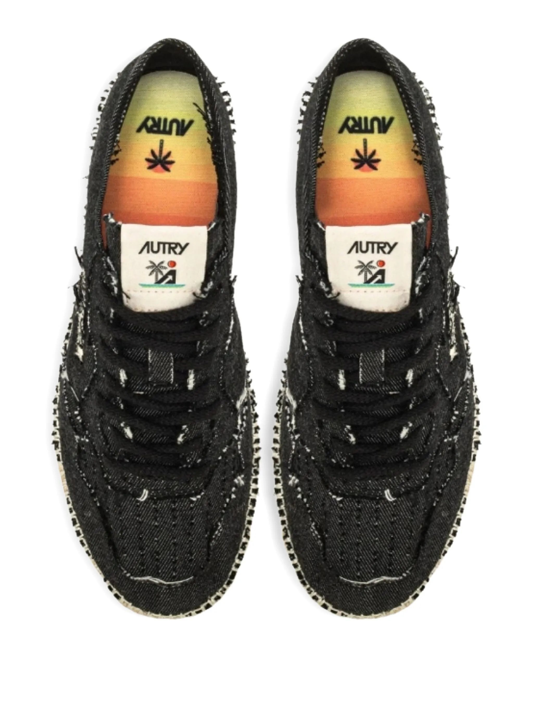denim low-top sneakers - 3