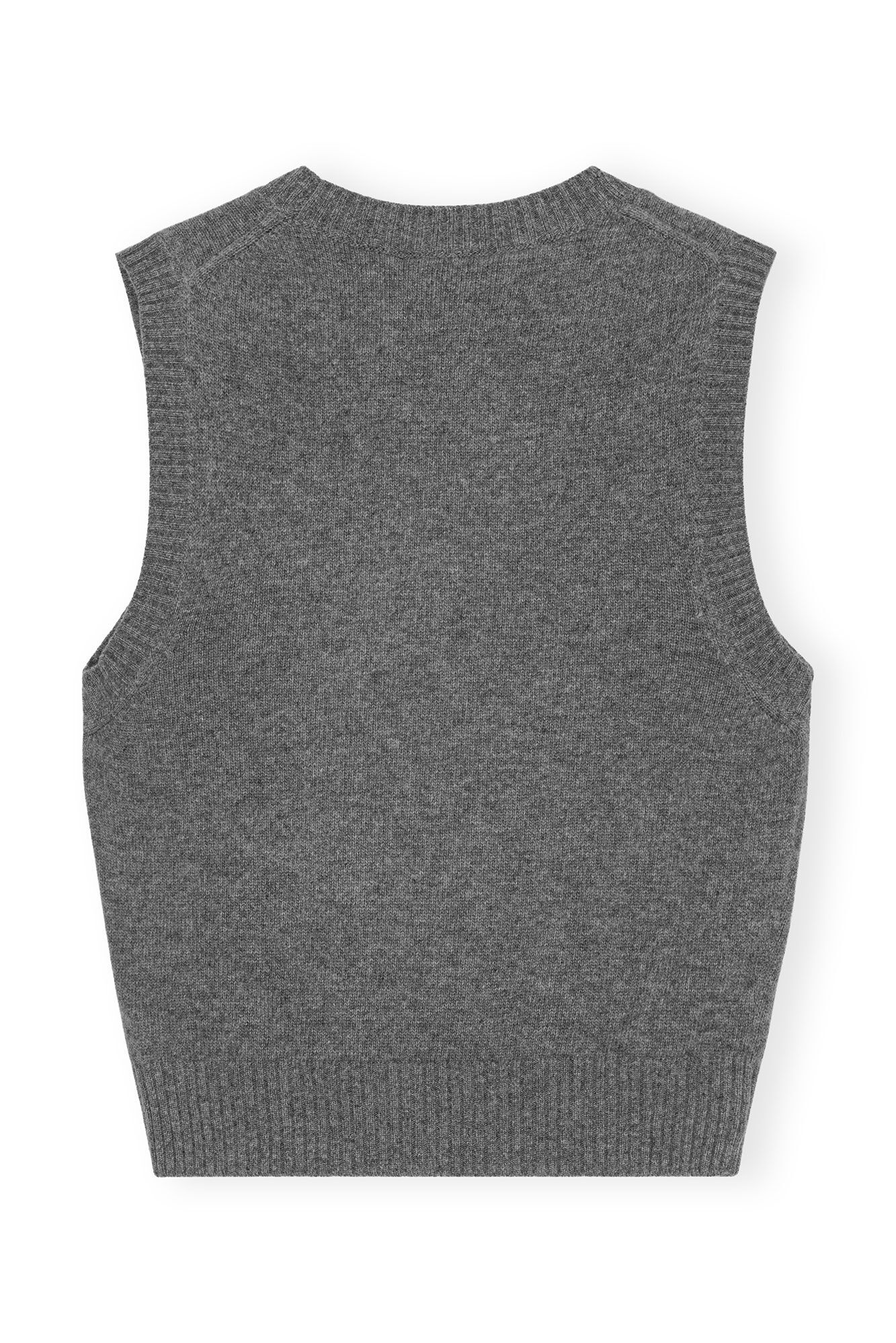 GREY GRAPHIC WOOL VEST - 2