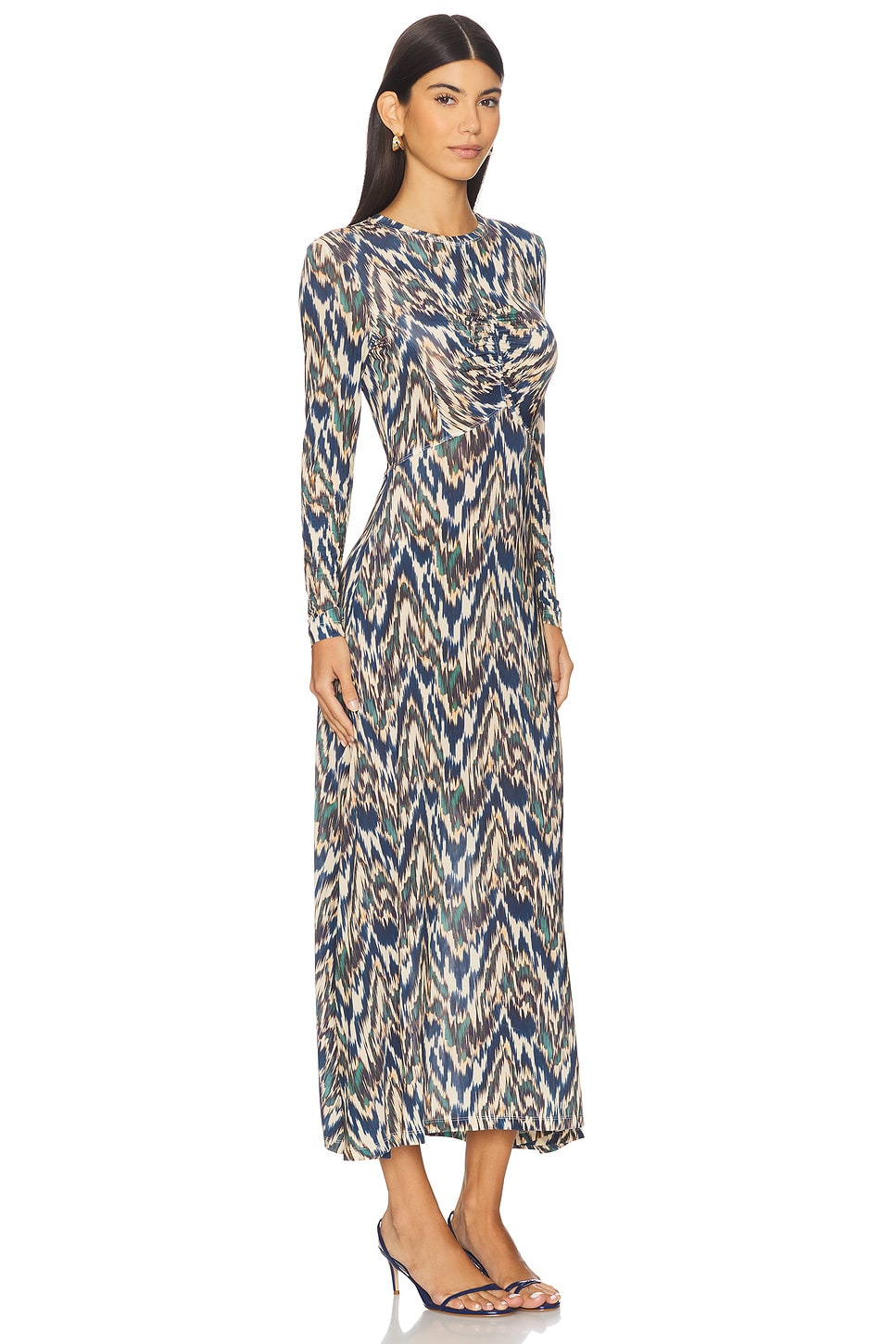 Naia Long Sleeve Ruched Midi Dress - 2