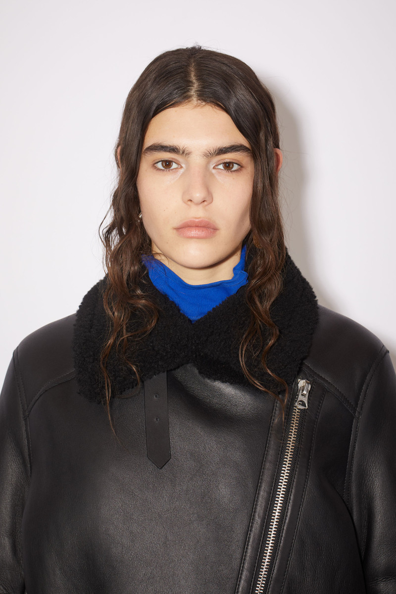Leather shearling jacket - Black / Black 6
