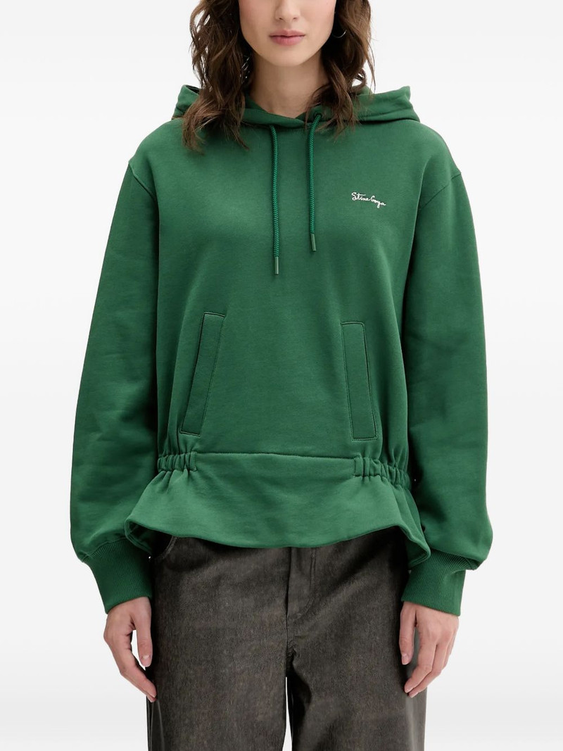 drawstring-fastening ruffled hoodie 1