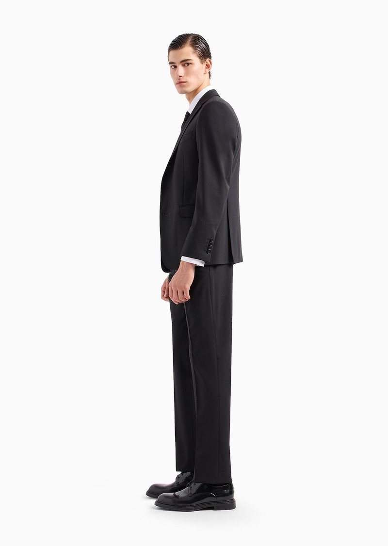 EMPORIO ARMANI Single-breasted, slim-fit suit in brushed stretch light wool outlook