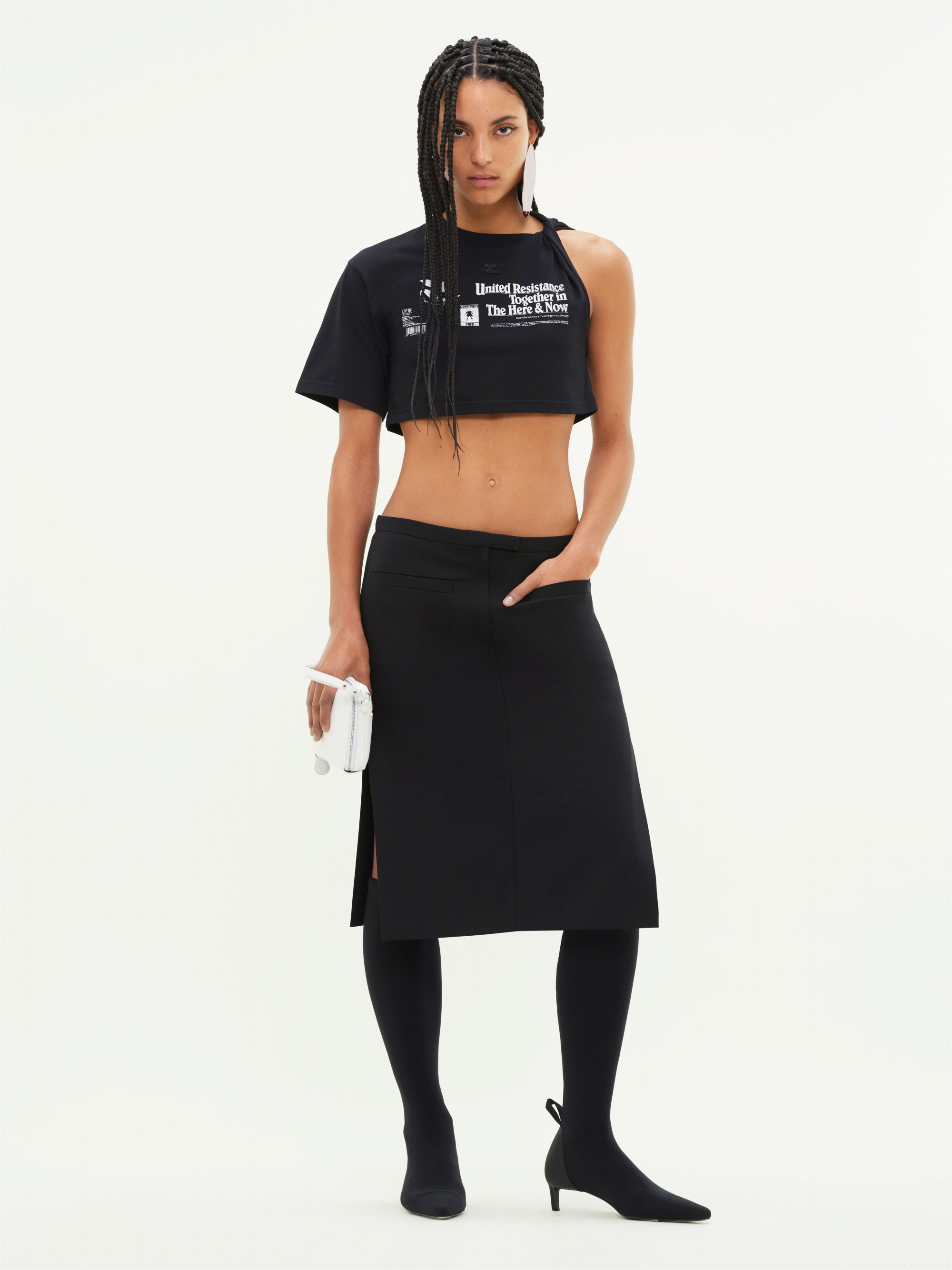PRINTED CROPPED TWISTED T-SHIRT - 2