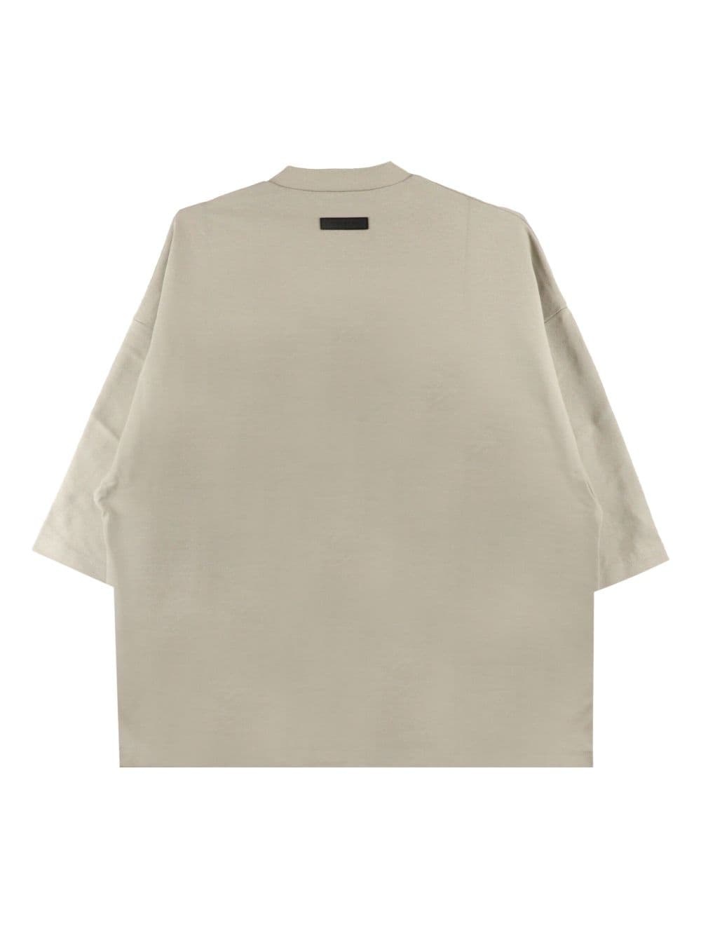 logo-embossed cotton T-shirt - 2