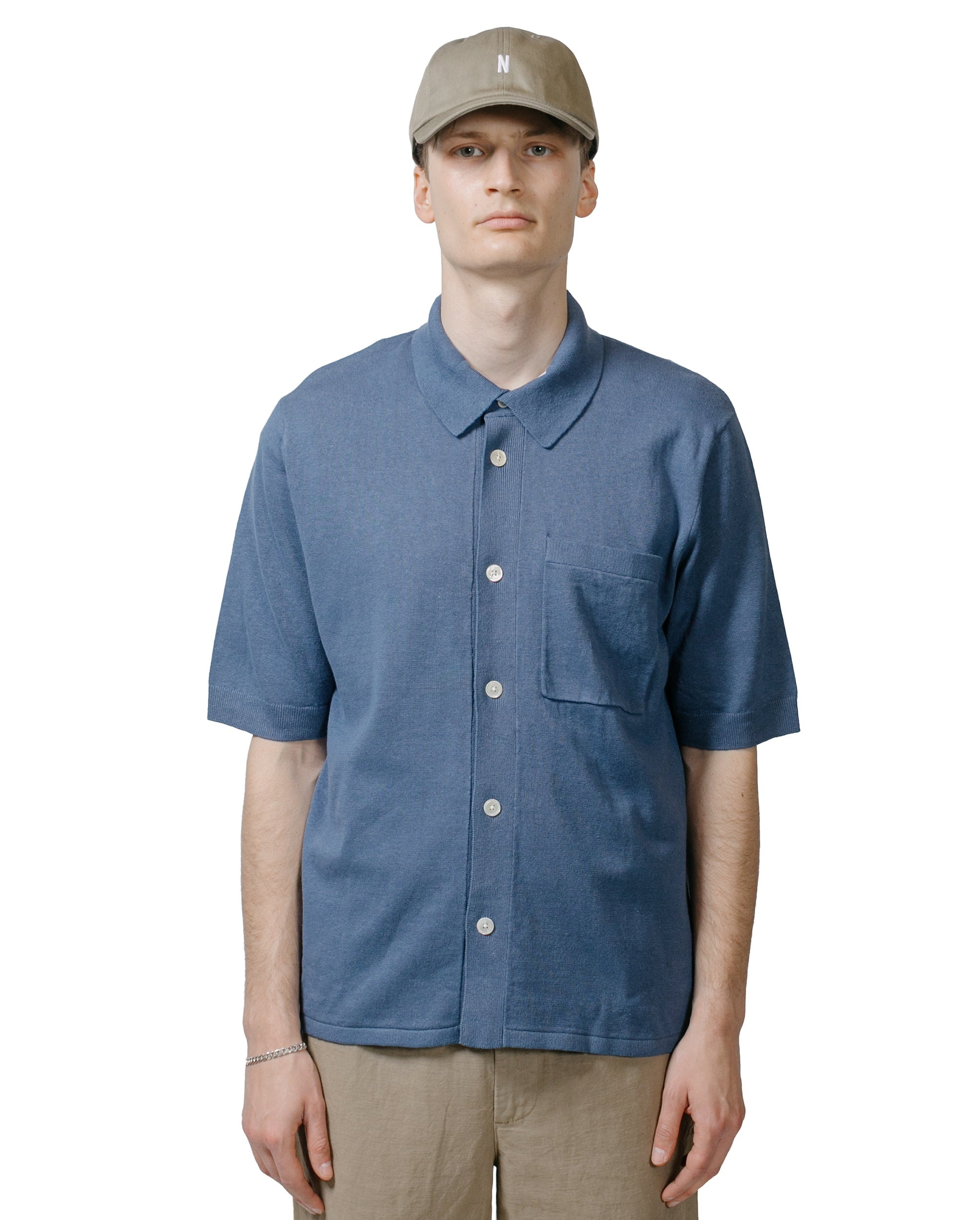 Rollo Cotton Linen SS Shirt Calcite Blue - 2
