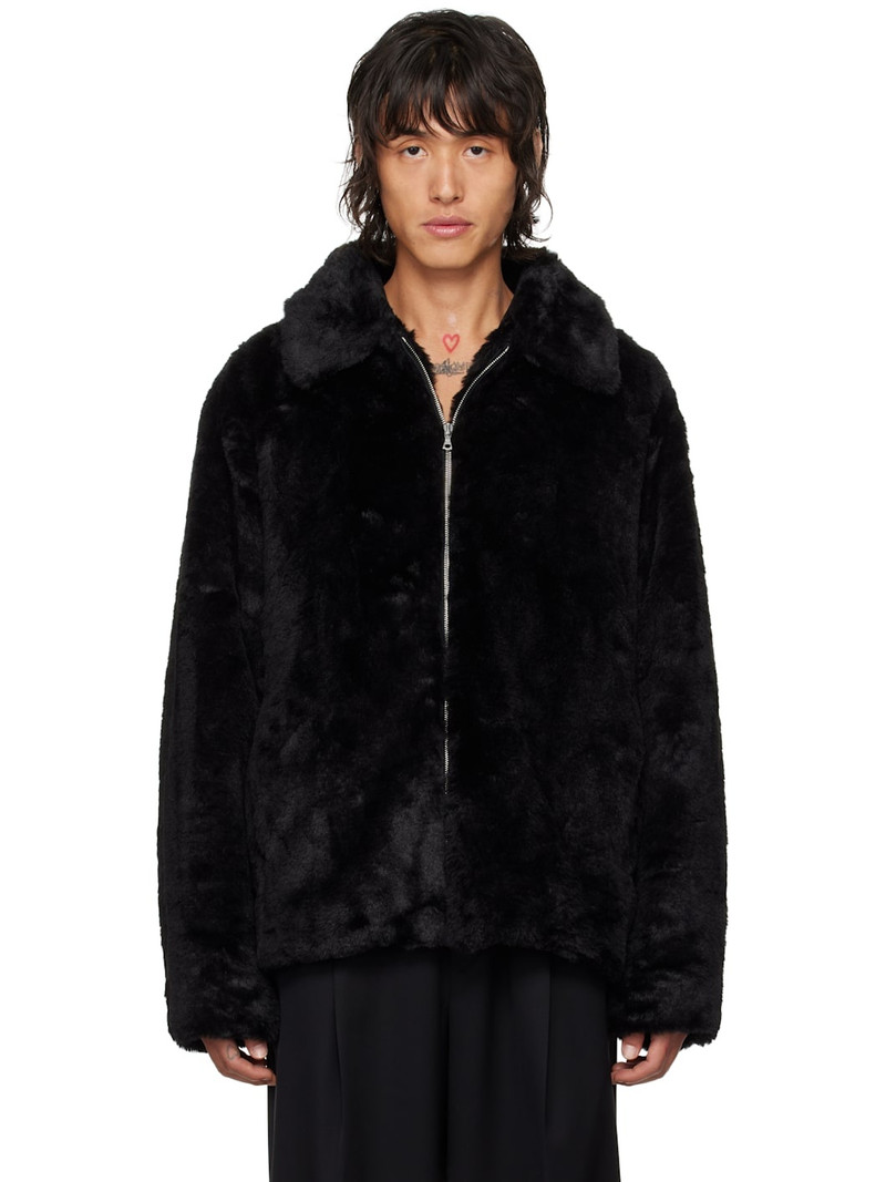 Black Acrylic Faux-Fur Jacket 1