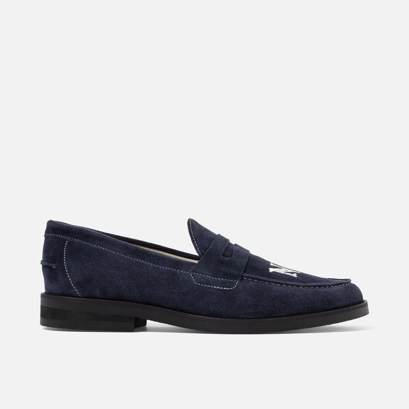 Wilde NY Navy Suede Penny Loafer - Men's 4
