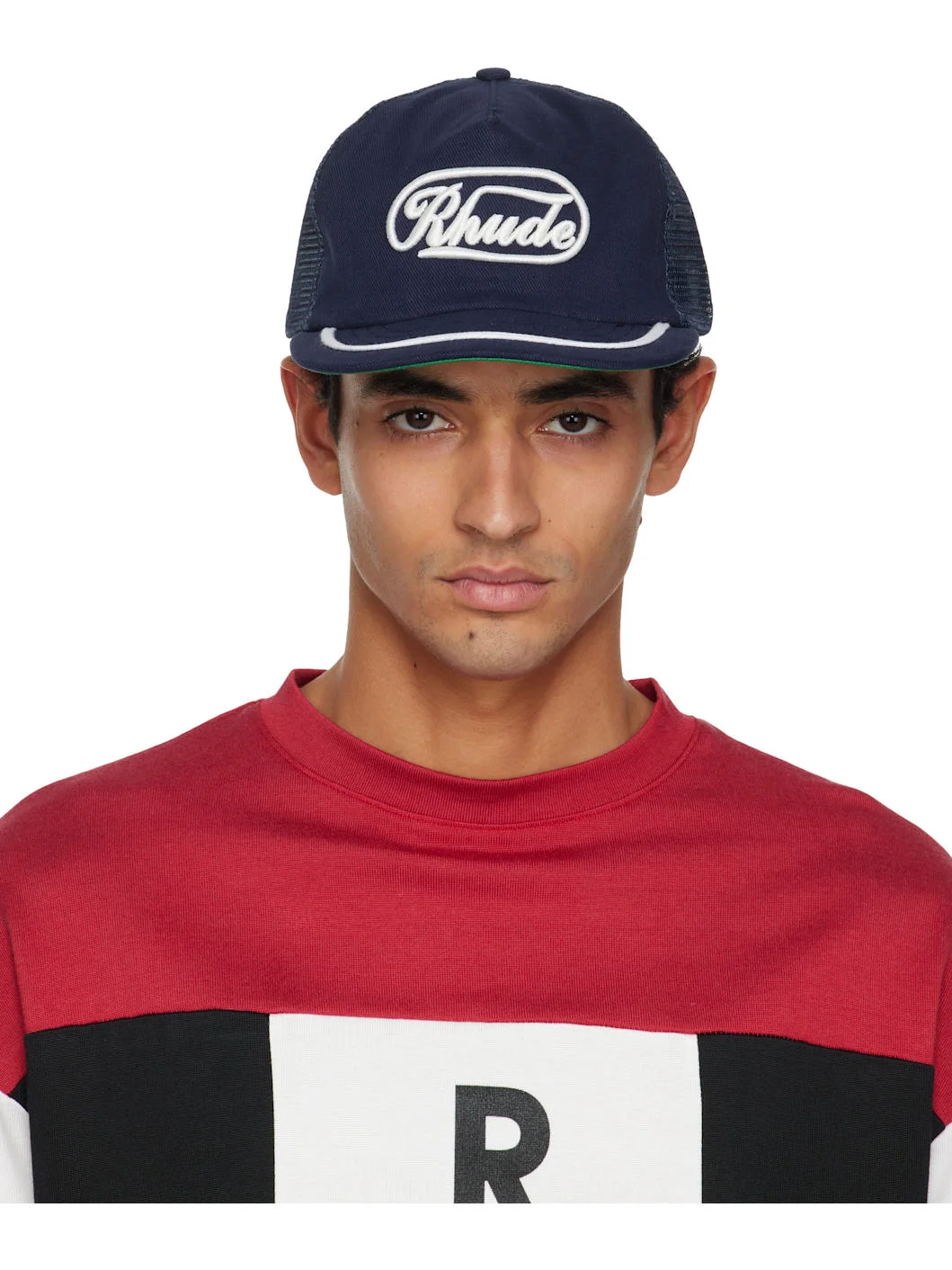 Navy 'Rhude' Patch Trucker Cap - 1