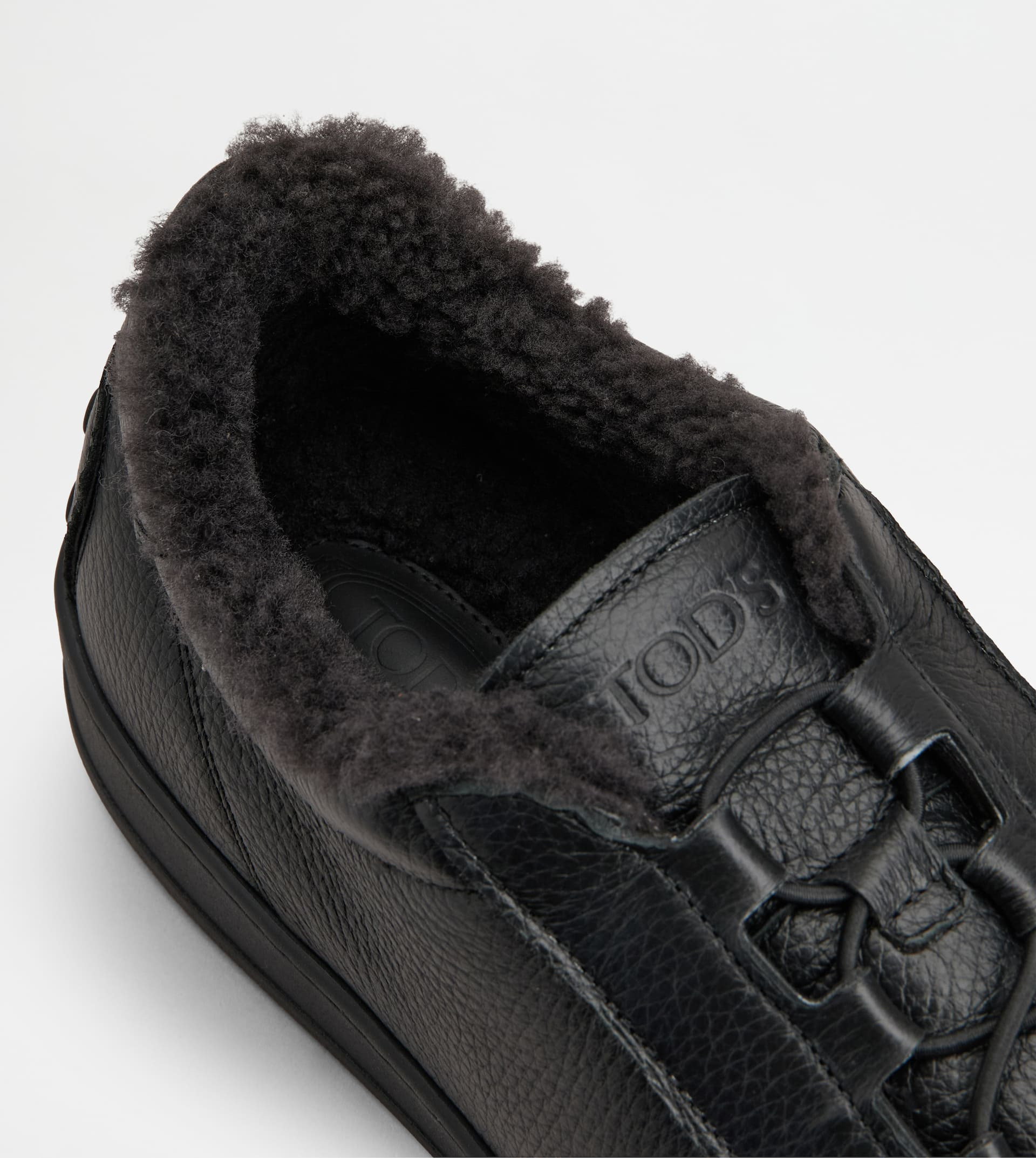 SNEAKERS IN LEATHER - BLACK - 5
