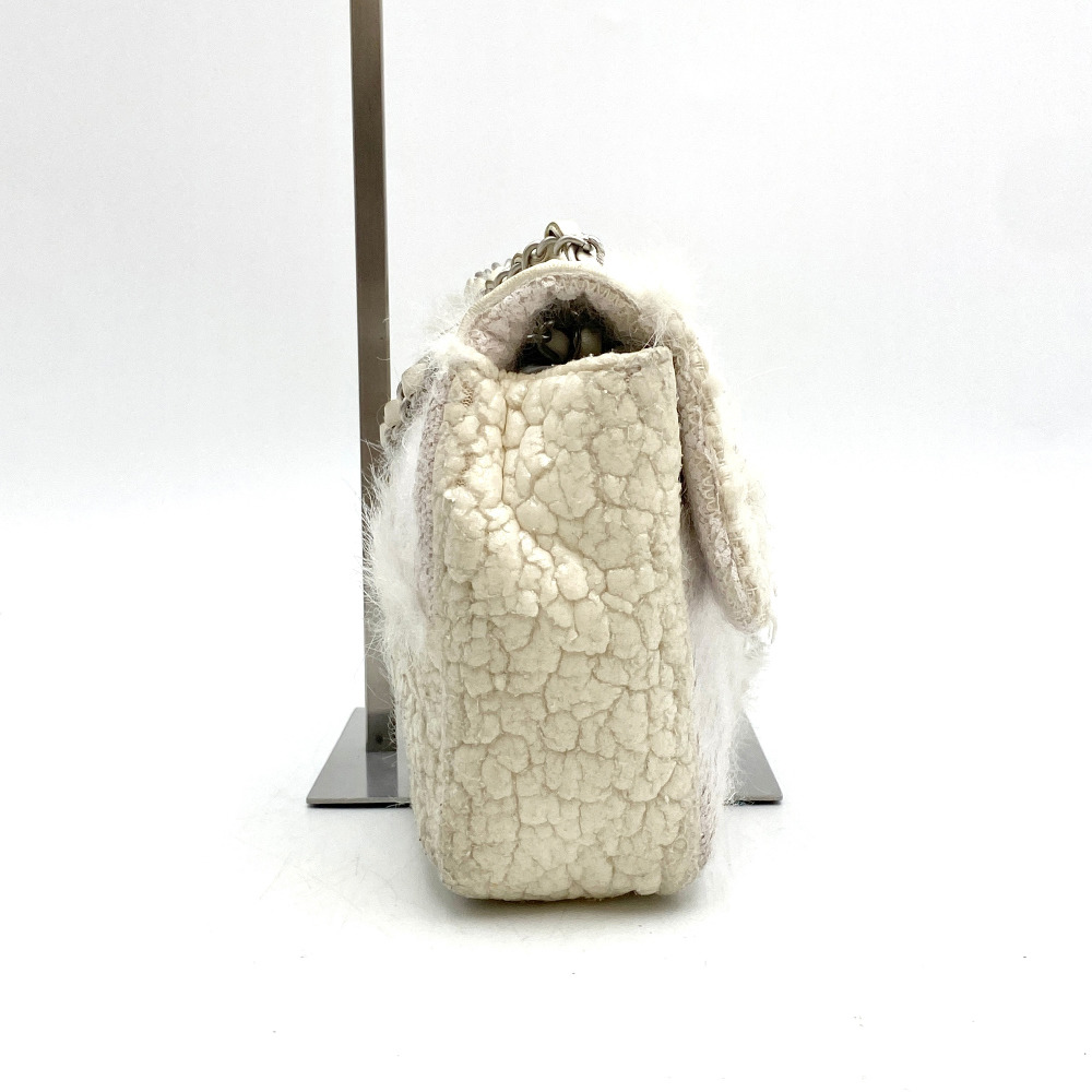 Chanel No. 14 Ivory Patchwork Tweed Flap Bag Medium - 5