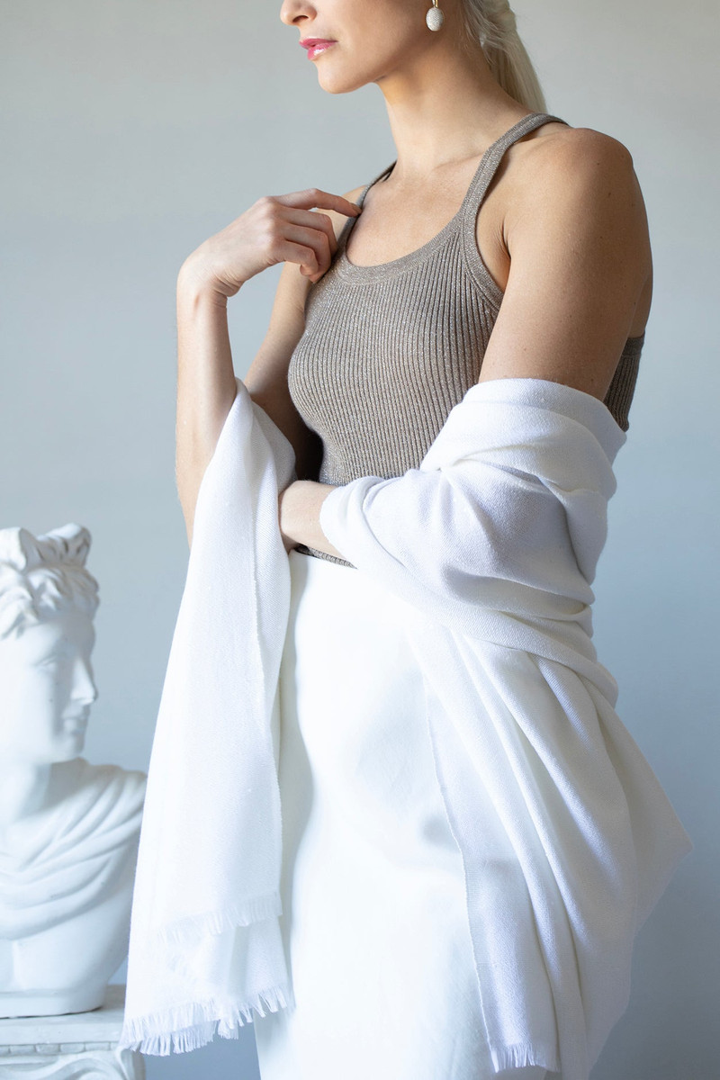 Brunello Cucinelli Paillette Scarf - Bianco outlook