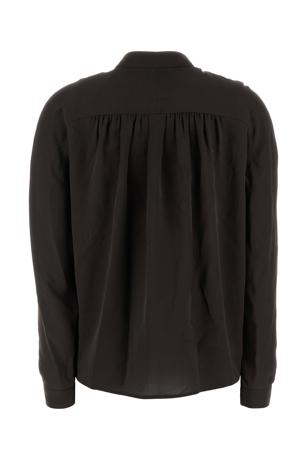 Dark brown silk shirt - 2