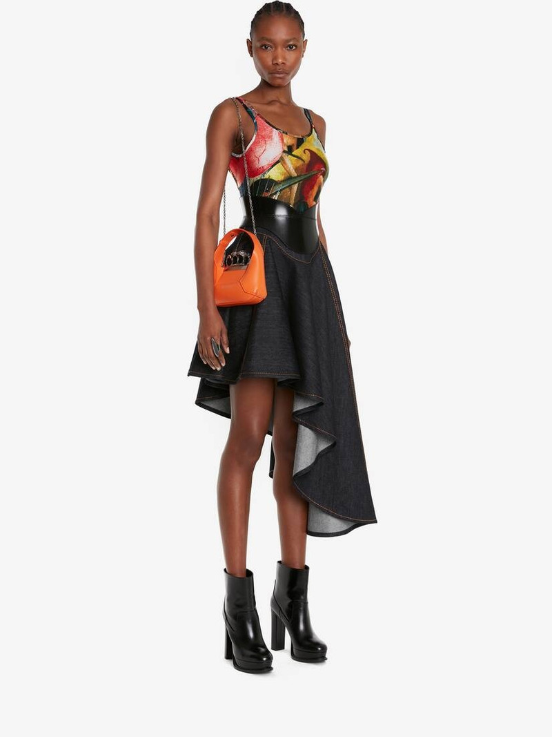 Women's The Jewelled Hobo Mini Bag in Sunset Orange 5