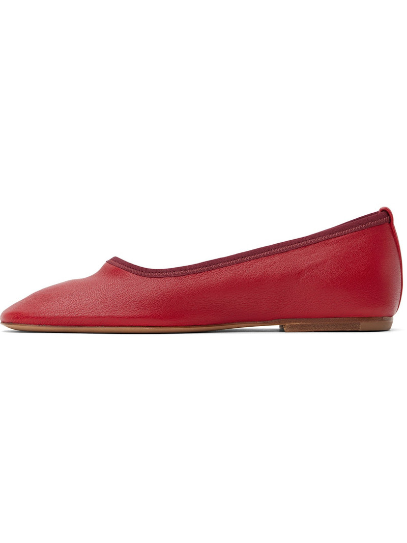 Dries Van Noten Red Leather Ballerina Flats outlook
