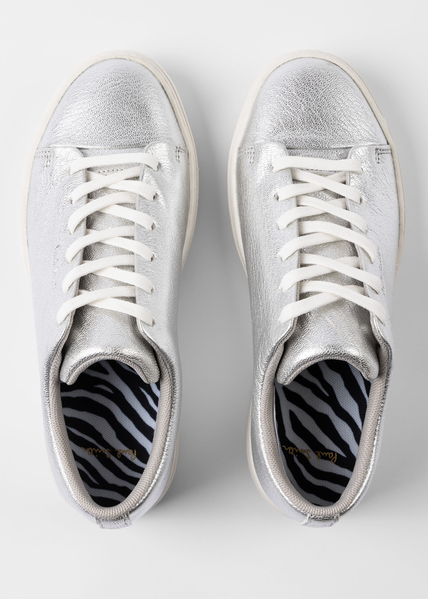 Silver Leather 'Lee' Trainers - 3
