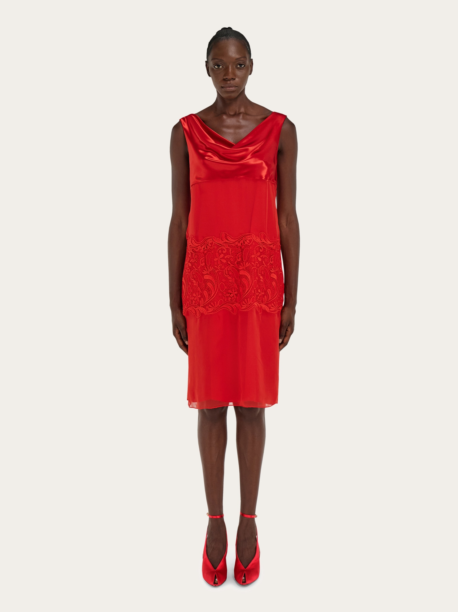 Silk dress with drape detail - 7