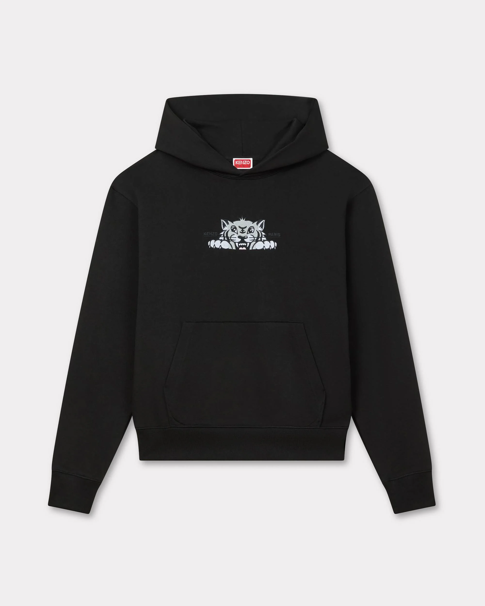 'KENZO Happy Tiger' embroidered hoodie in cotton - 1
